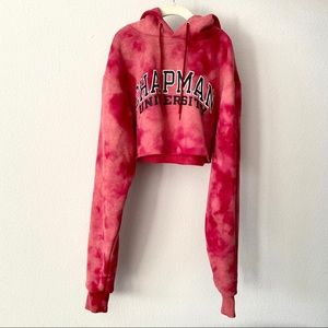 Bleach-Dyed Crop Hoodie